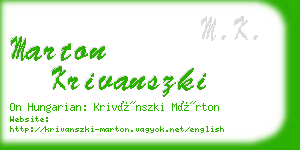 marton krivanszki business card